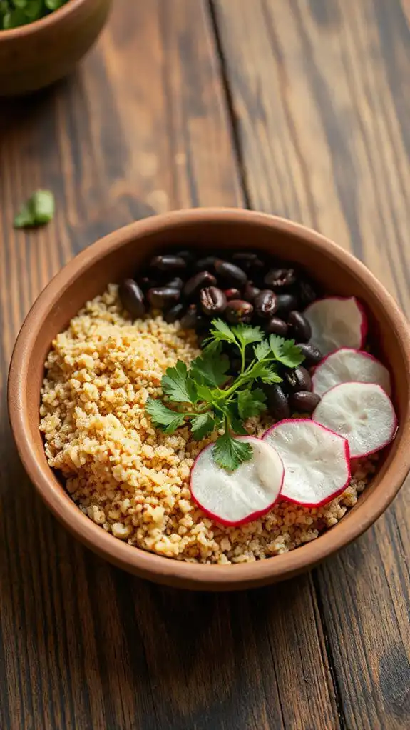 nutritious quinoa black bean bowl
