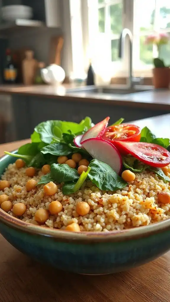 nutritious quinoa chickpea bowl