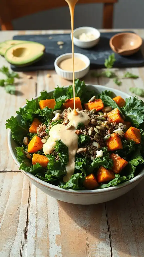 nutritious salad with tahini