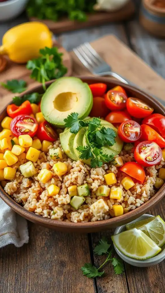 nutritious vegetable burrito bowls