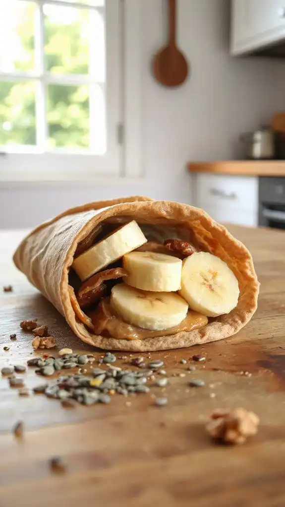 nutty banana sandwich wrap nutty banana sandwich wrap