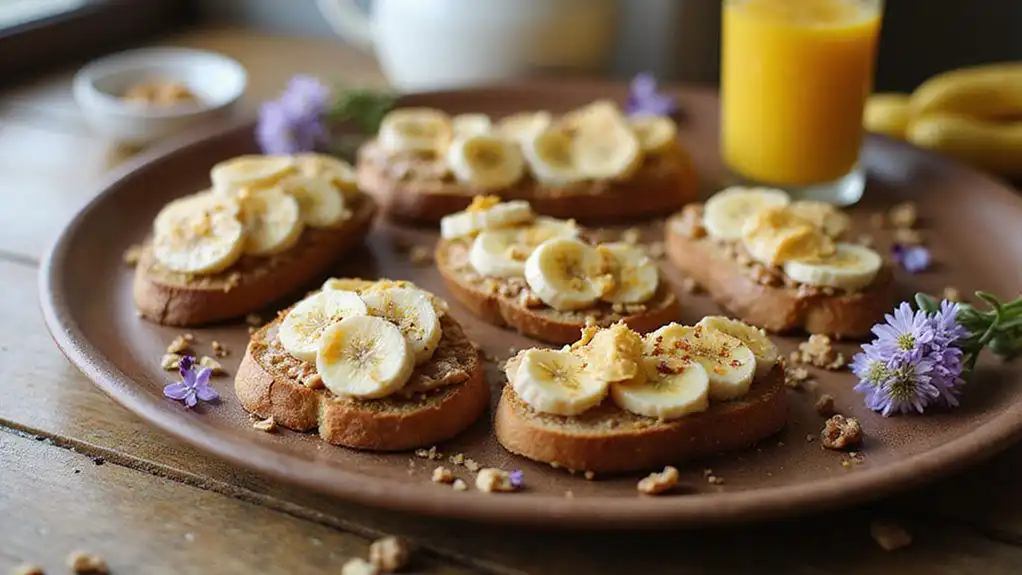 nutty banana spread toasts nutty banana spread toasts