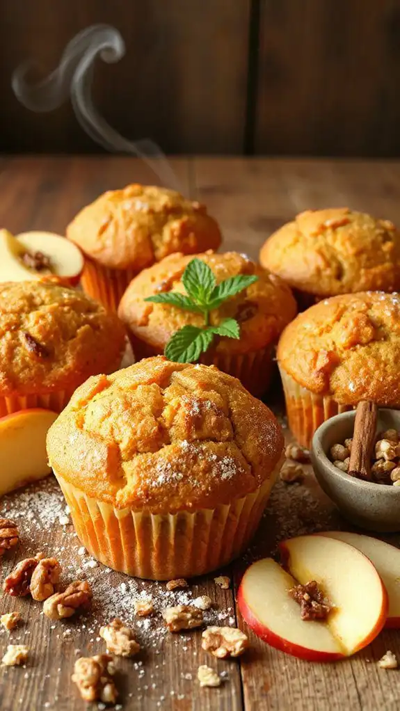 nutty carrot apple muffins