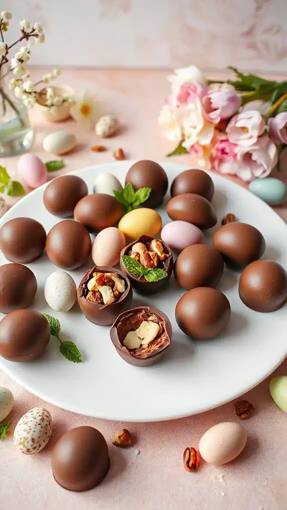 nutty filled chocolate cups