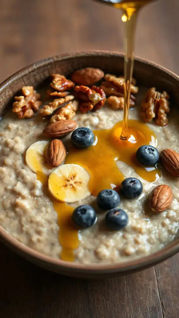 nutty honey oatmeal bowl