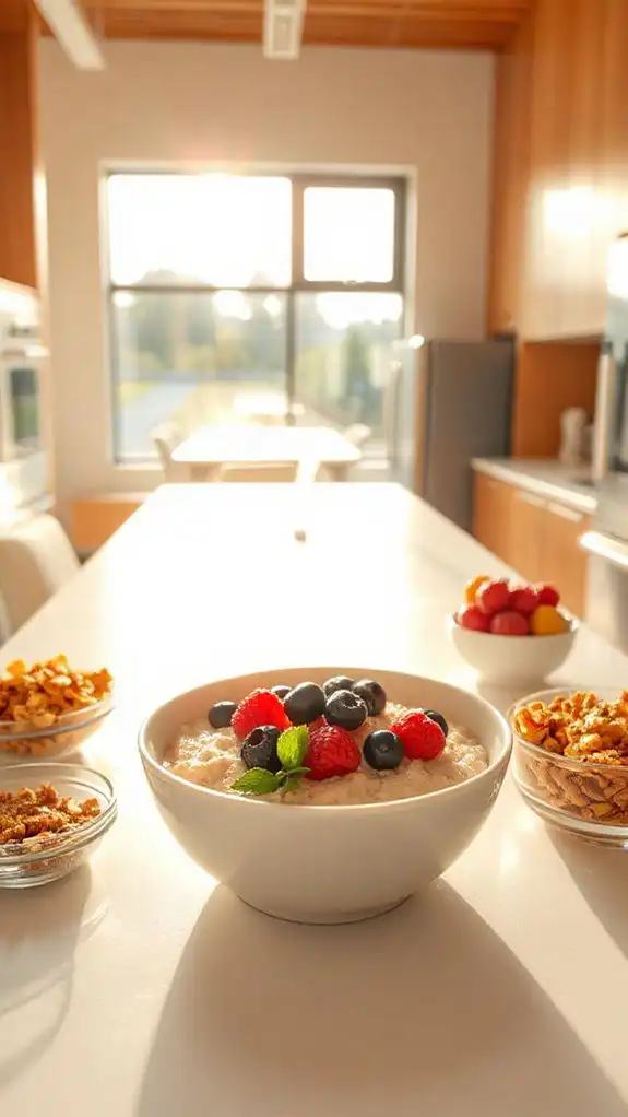 oatmeal with various toppings