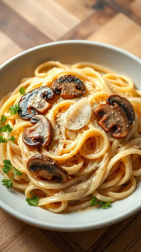 one pan creamy mushroom pasta