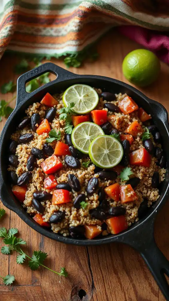 one pan quinoa and beans