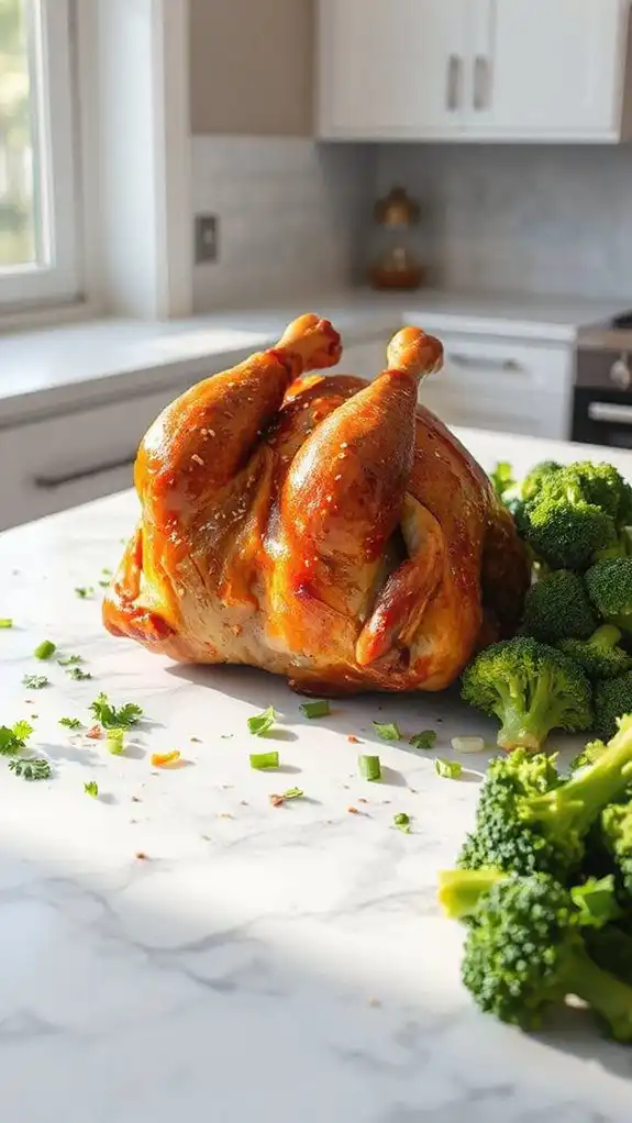 orange chicken and broccoli