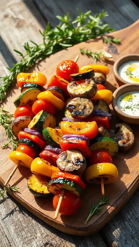 oregano grilled vegetable skewers