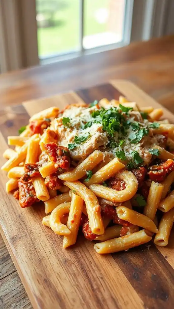 parmesan chicken pasta bake