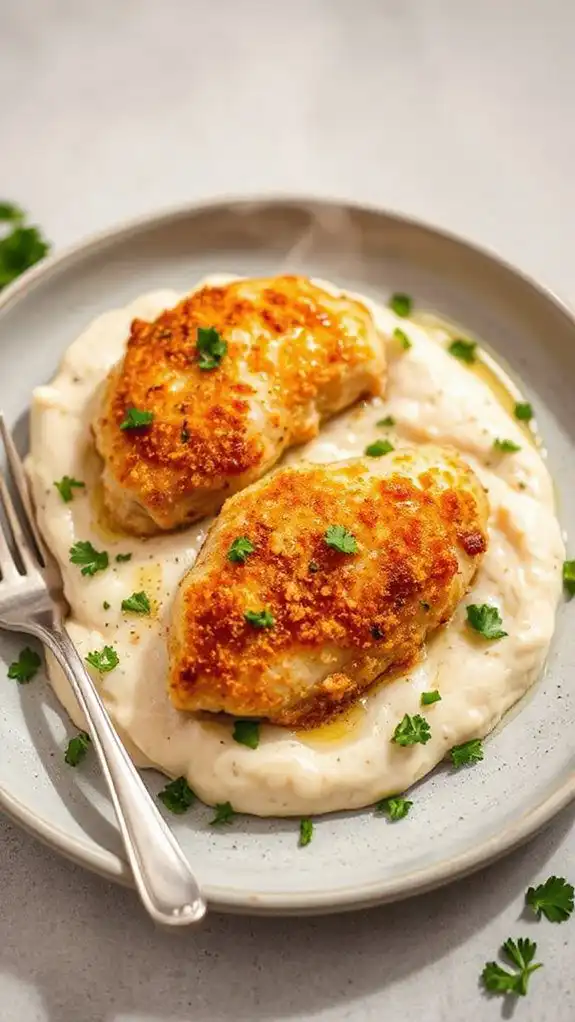 parmesan chicken with cauliflower