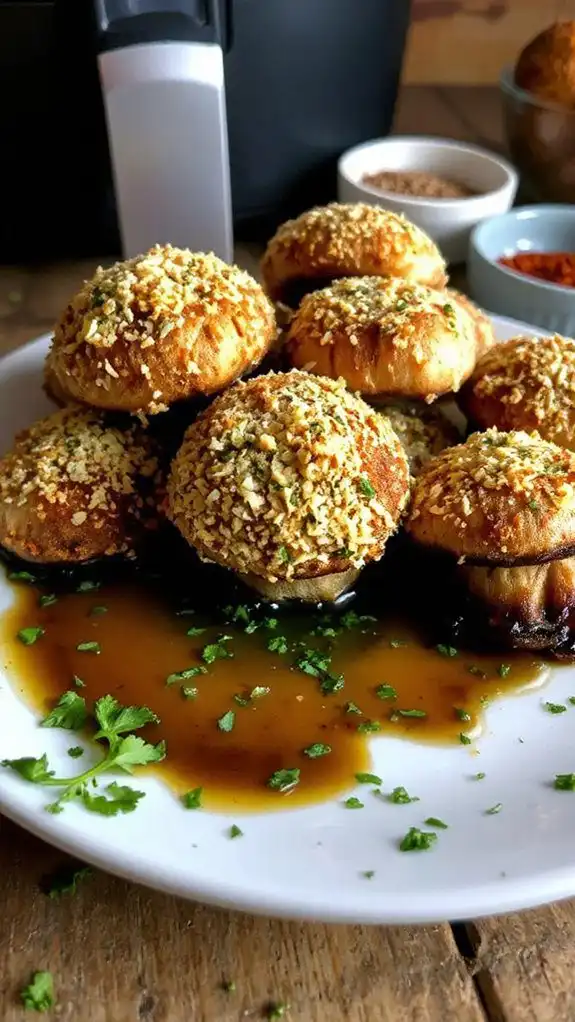 parmesan coated mushroom appetizer