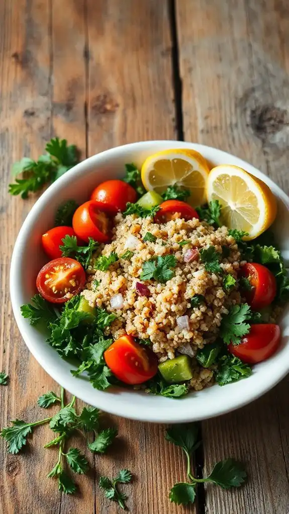 parsley garlic quinoa salad