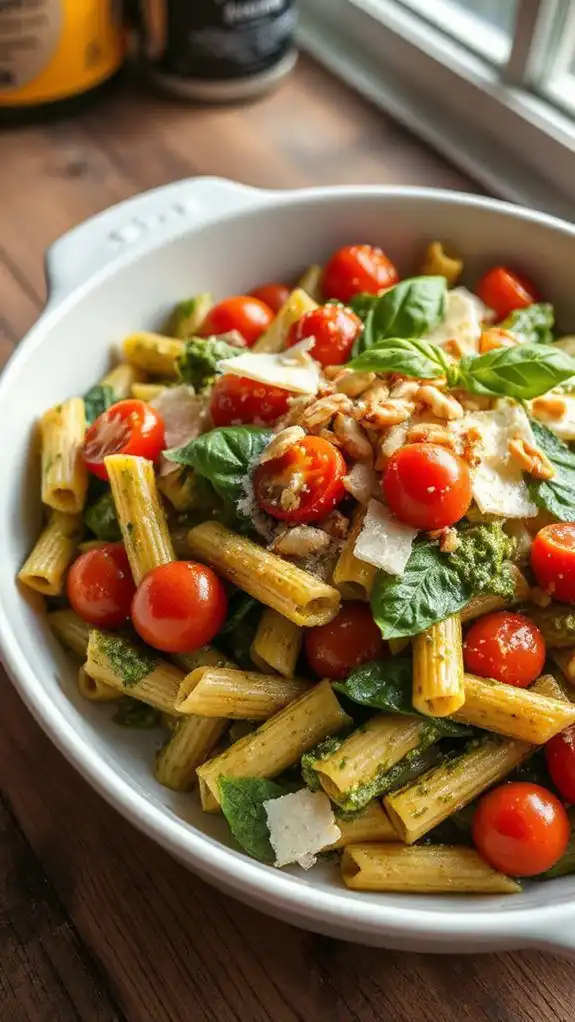 pasta baked with pesto