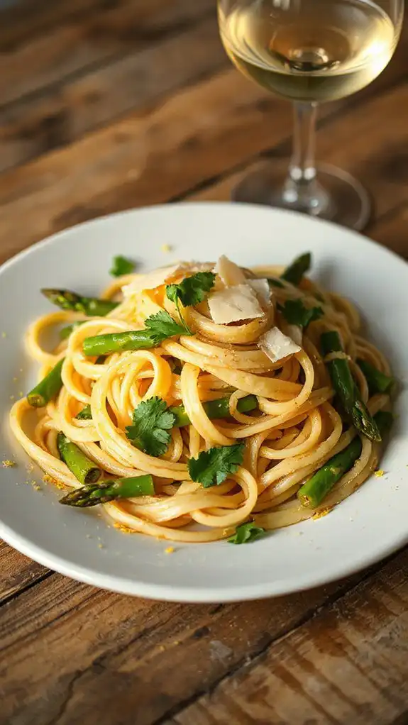 pasta dish with asparagus
