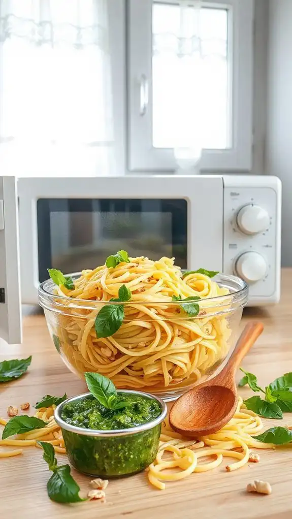 pasta with quick pesto