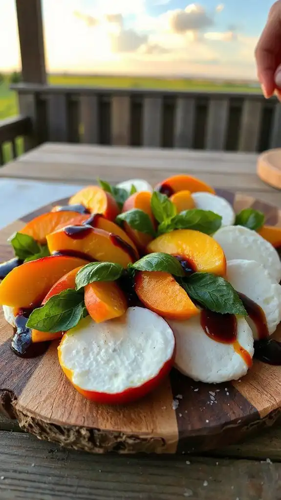 peach and mozzarella salad