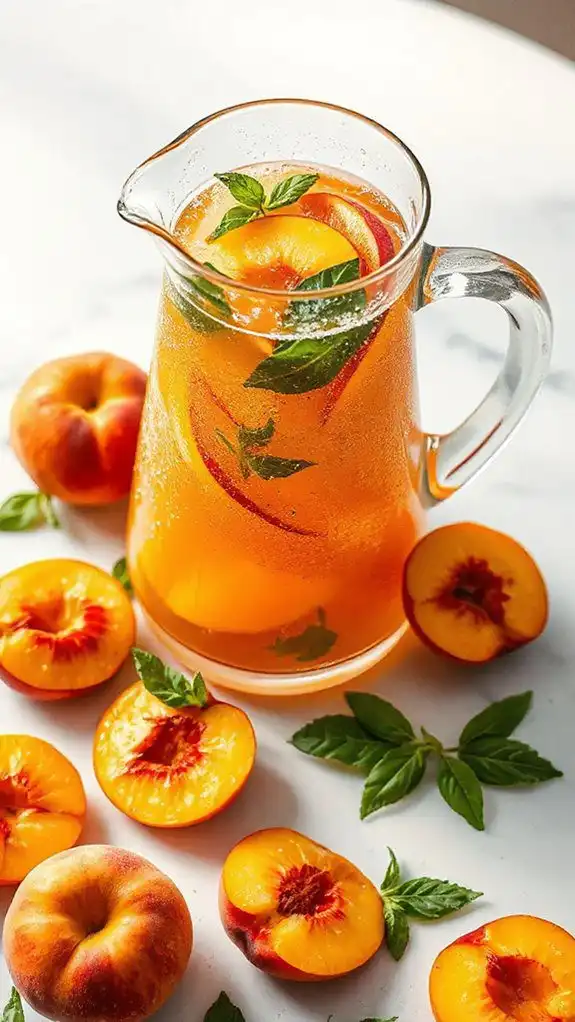 peach basil sparkling beverage peach basil sparkling beverage
