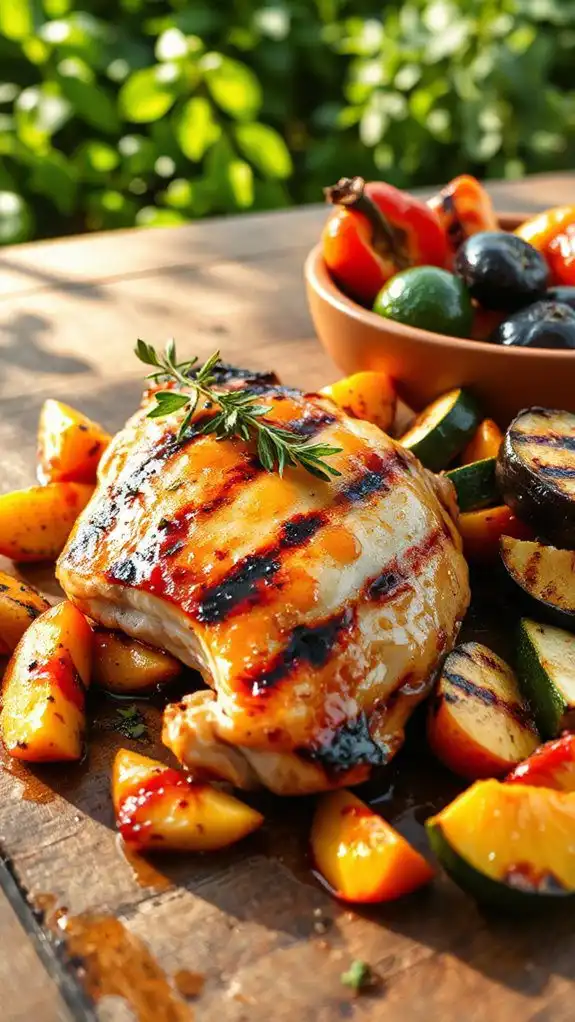 peach flavored grilled chicken