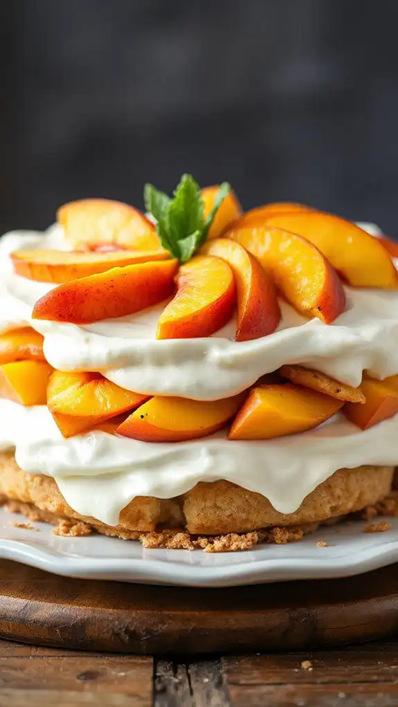 peachy creamy dessert delight
