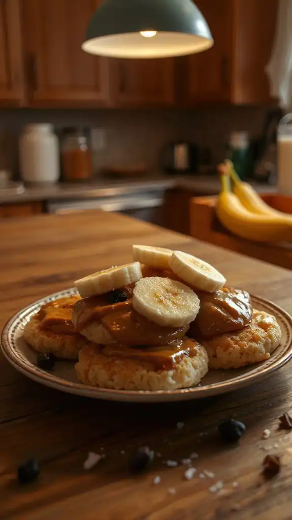 peanut butter topped rice