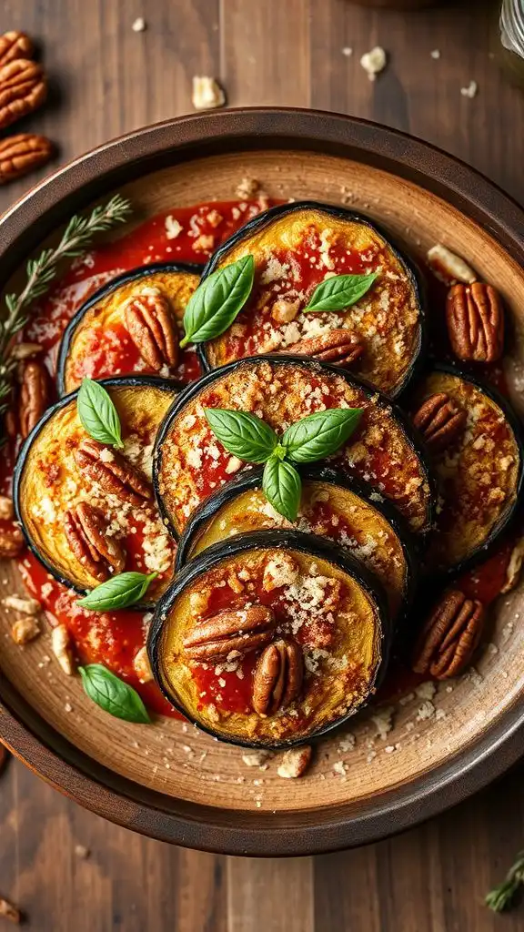 pecan crusted eggplant dish