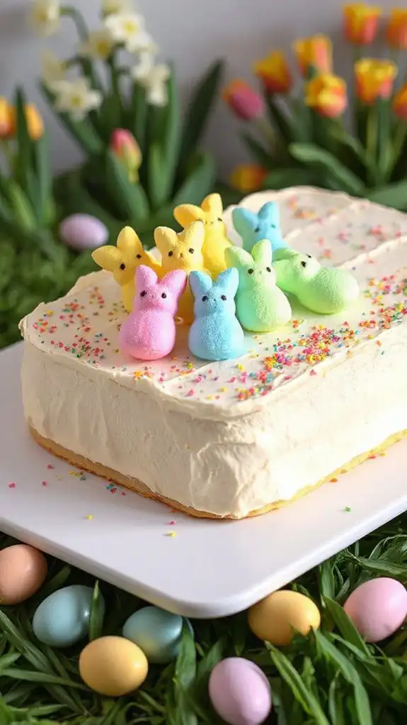 peeps inspired marshmallow dessert cake