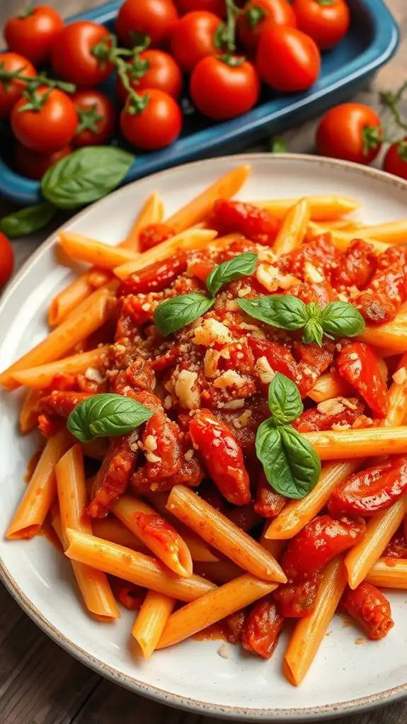 penne pasta with spice