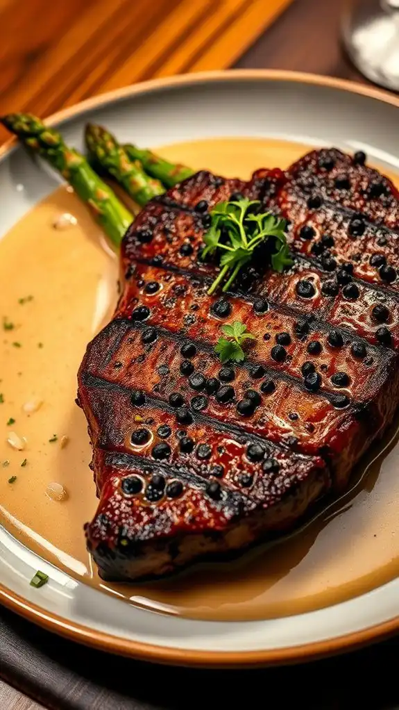 pepper crusted steak preparation