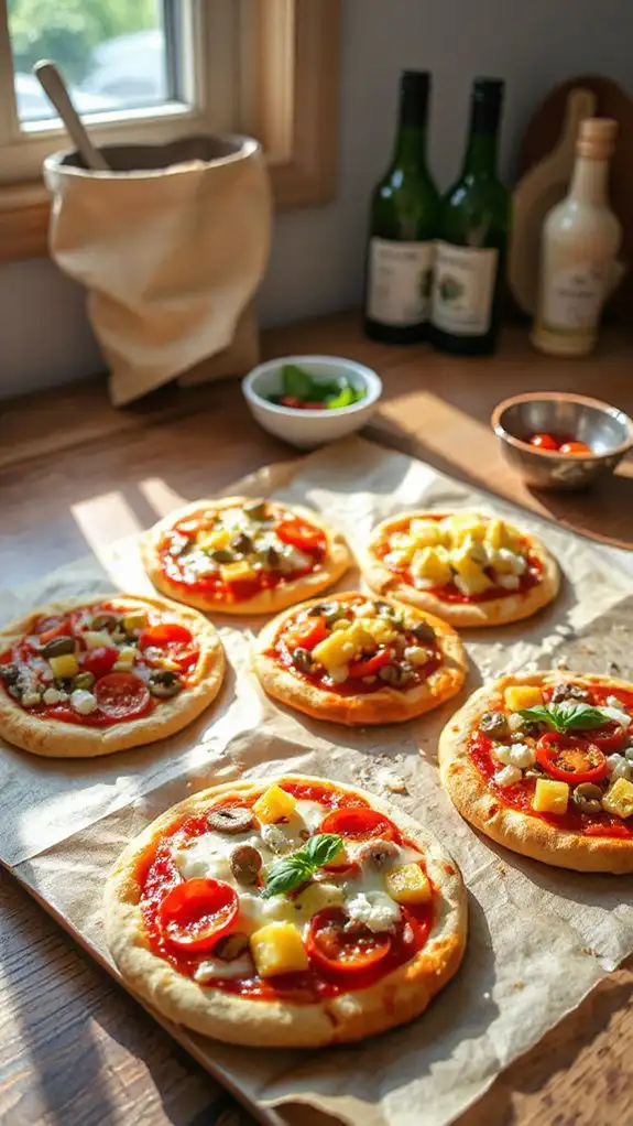 personal sized mini pizzas