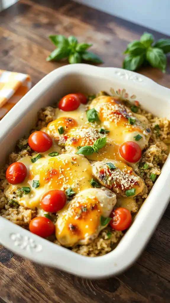 pesto chicken rice casserole