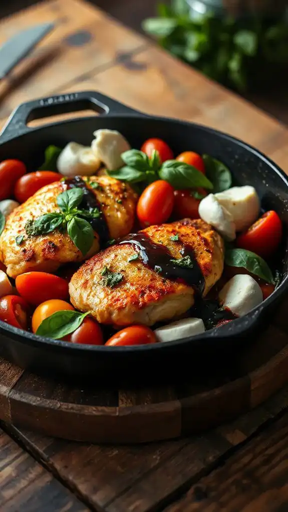 pesto chicken with caprese flavors