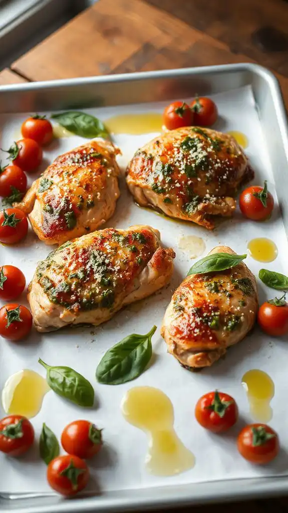 pesto chicken with tomatoes