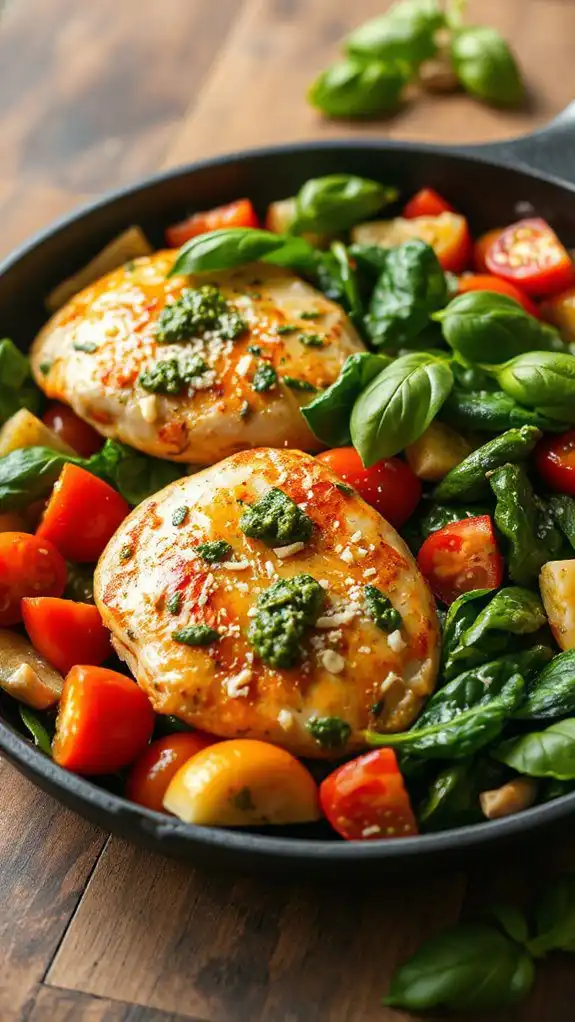 pesto chicken with vegetables pesto chicken with vegetables
