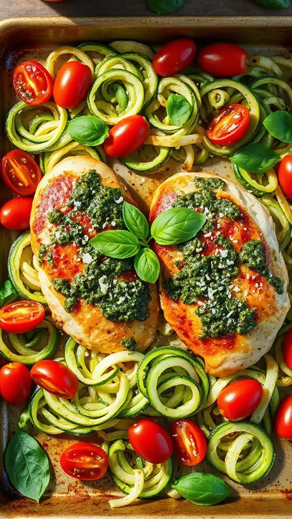 pesto chicken with zucchini