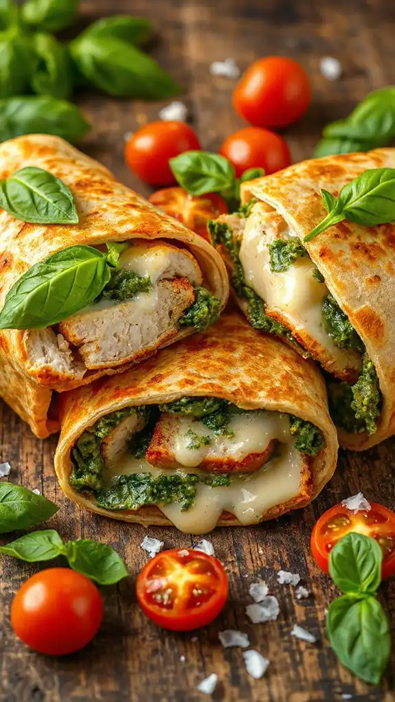 pesto chicken wraps recipe