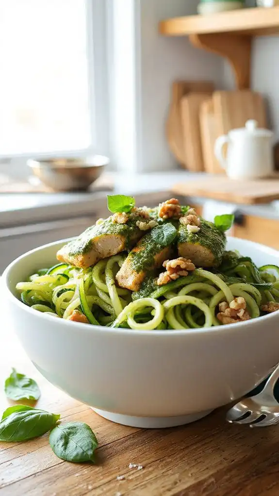 pesto chicken zucchini noodles