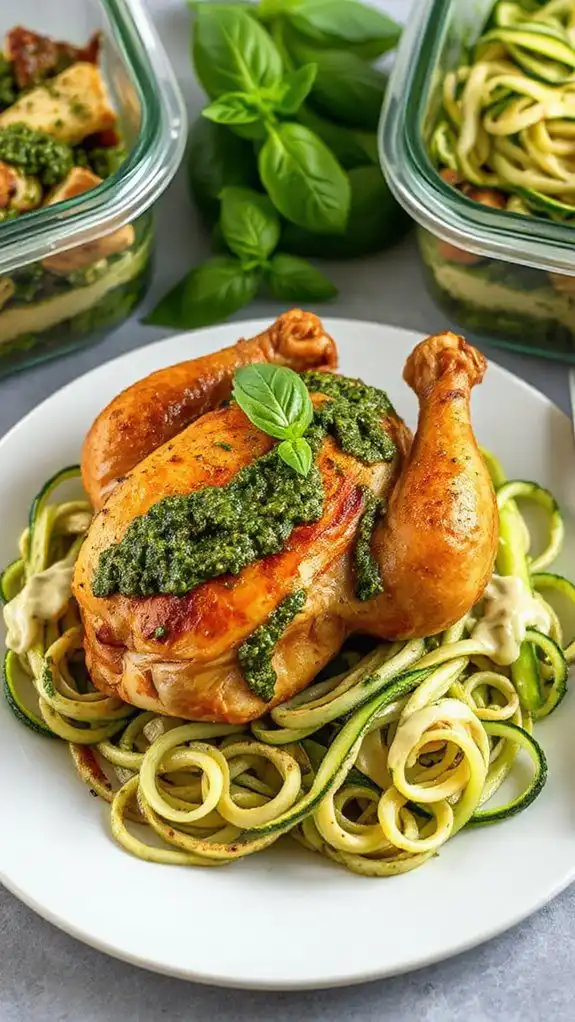 pesto chicken zucchini noodles