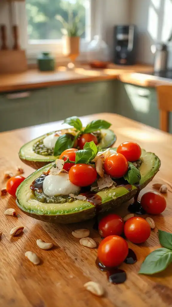 pesto filled avocado delight