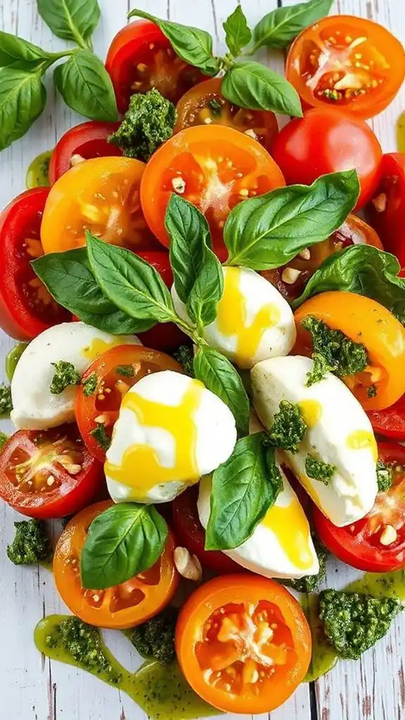 pesto infused caprese salad