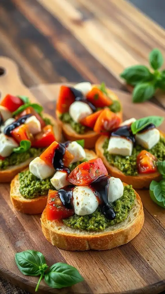 pesto mozzarella toast appetizer
