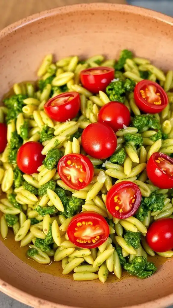 pesto orzo with tomatoes pesto orzo with tomatoes