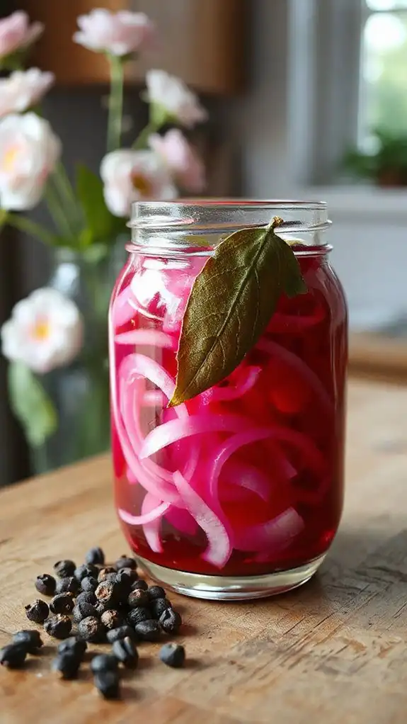 pickled tangy red onions