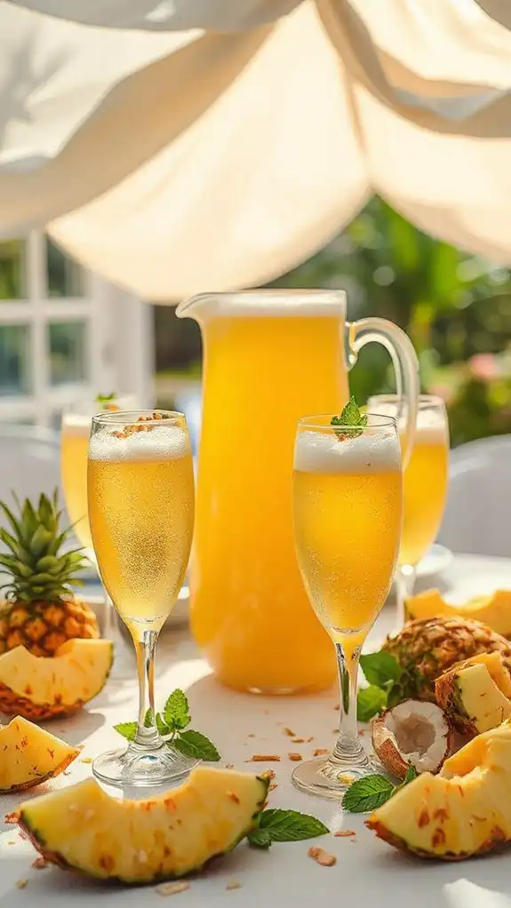 pineapple coconut champagne cocktail