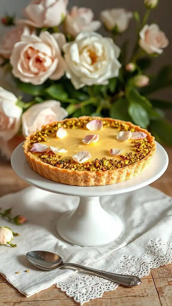 pistachio and rose dessert