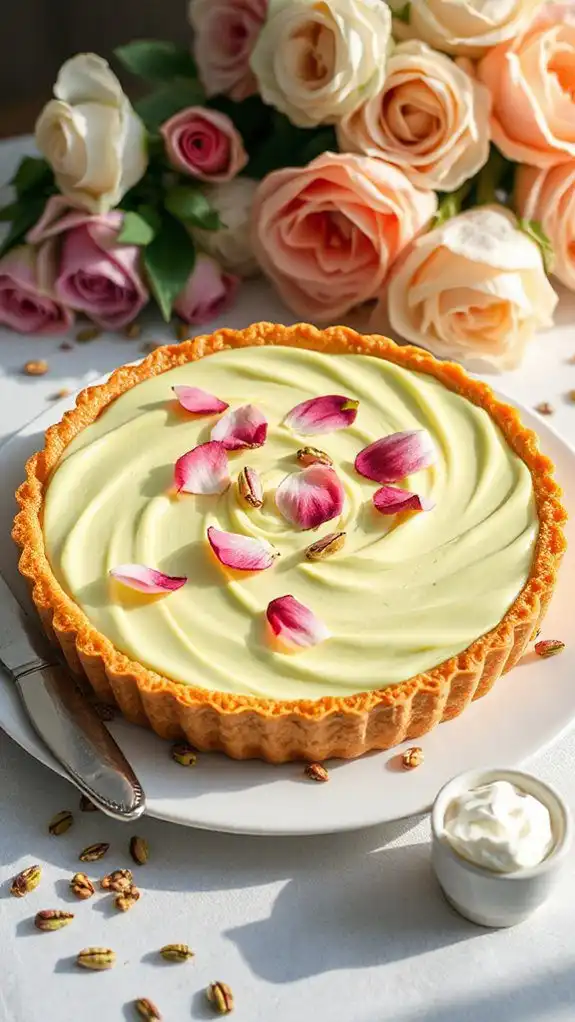 pistachio and rose water tart pistachio and rose water tart