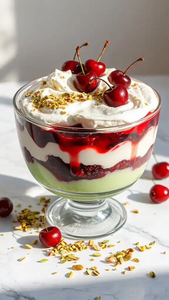 pistachio cherry dessert layers