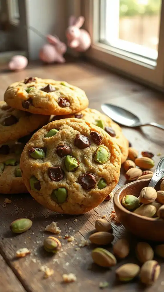 pistachio chocolate chip cookies