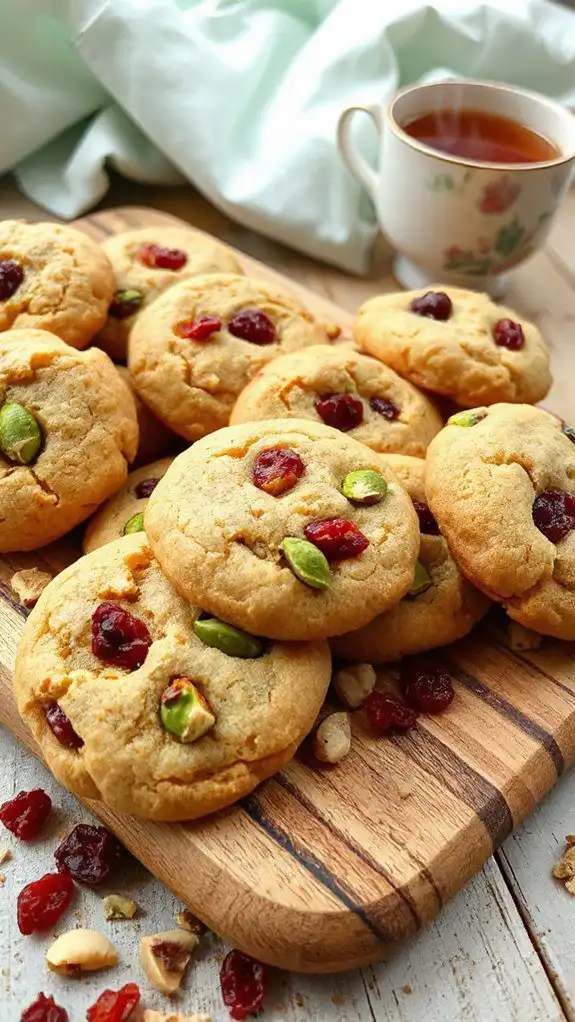 pistachio cranberry pudding cookies